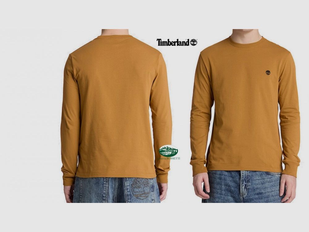 TIMBERLAND T-shirt met Lange Mouwen in Mosterdkleur