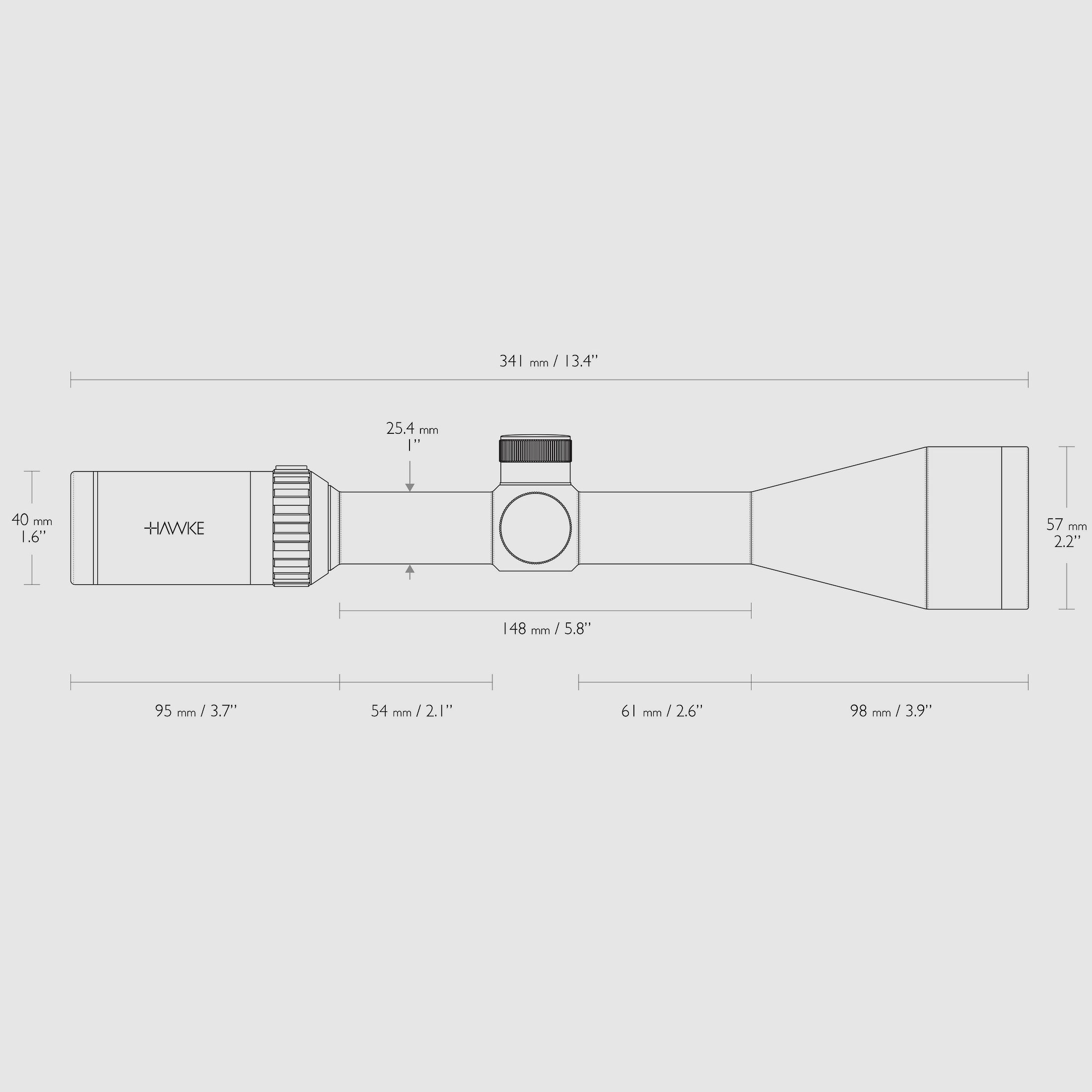 HAWKE 14250 Zielfernrohr VANTAGE 4-12x50 MIL DOT IR Leuchtabsehen Rot oder Grün