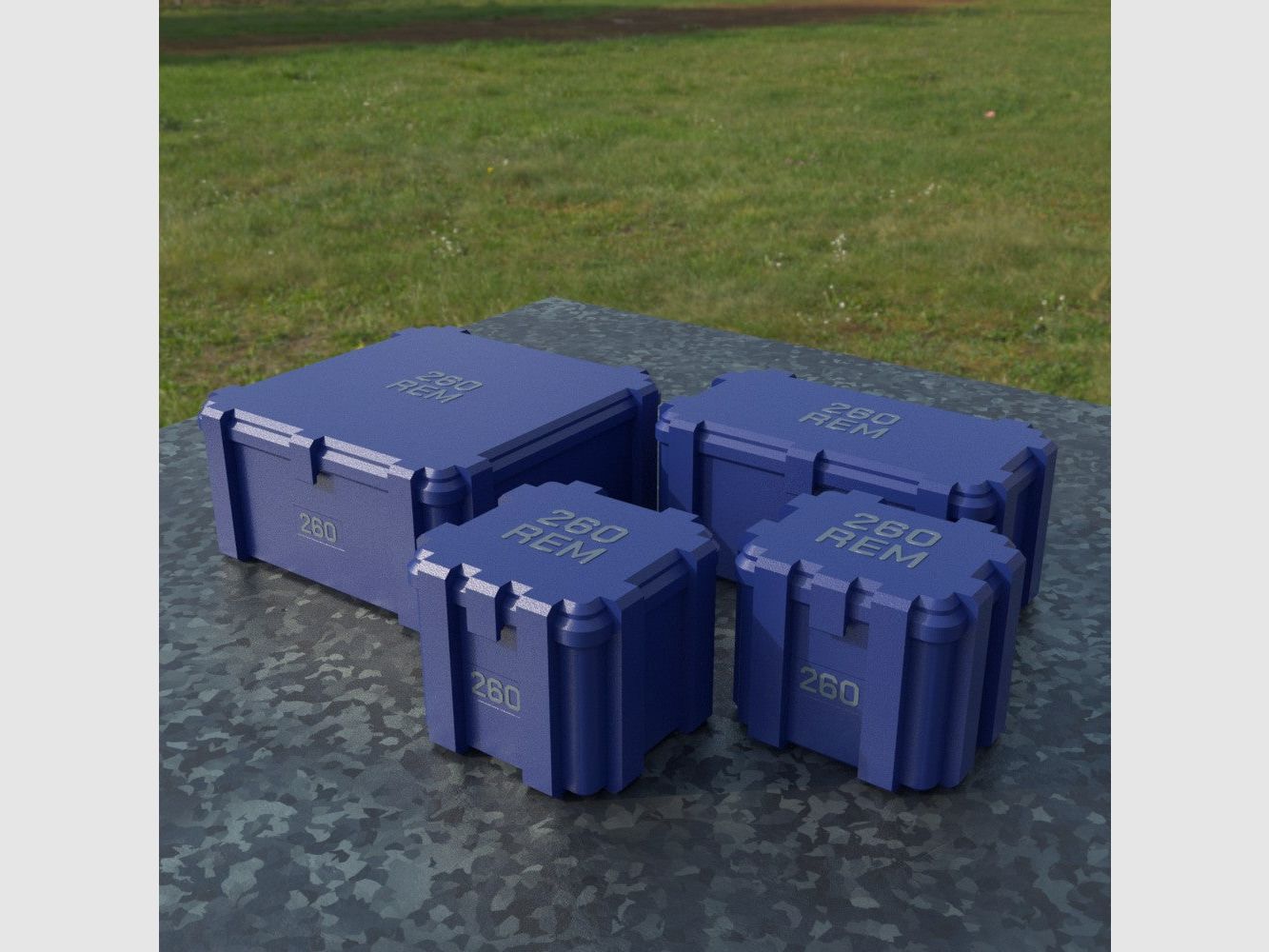 Filamelt ammunition box / .260 Remington / 'flip lid' / cartridge box, ammo box