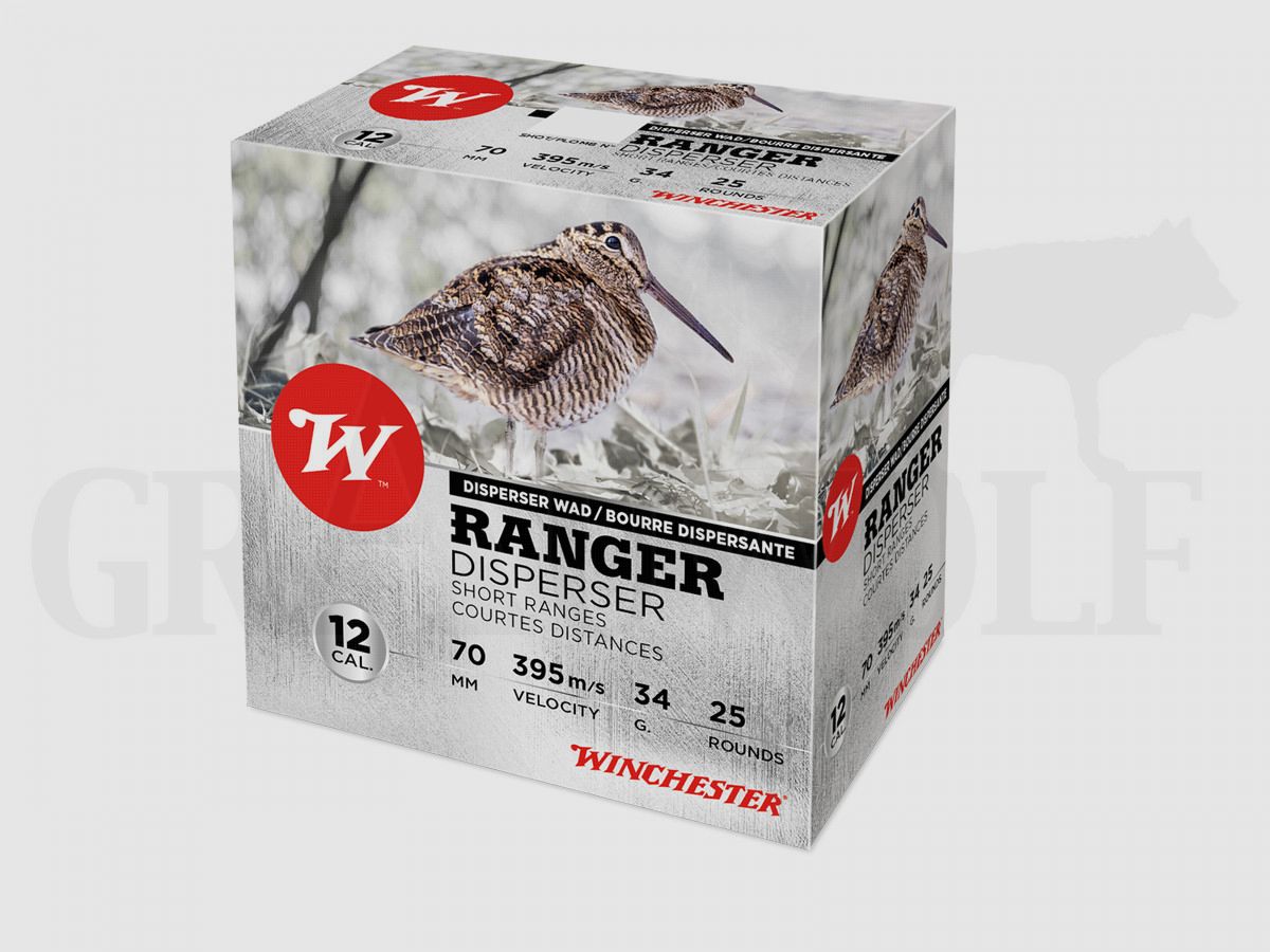 12/70 2,5 mm 34 g Winchester Ranger Disperser Schrotpatronen 25 Stuks