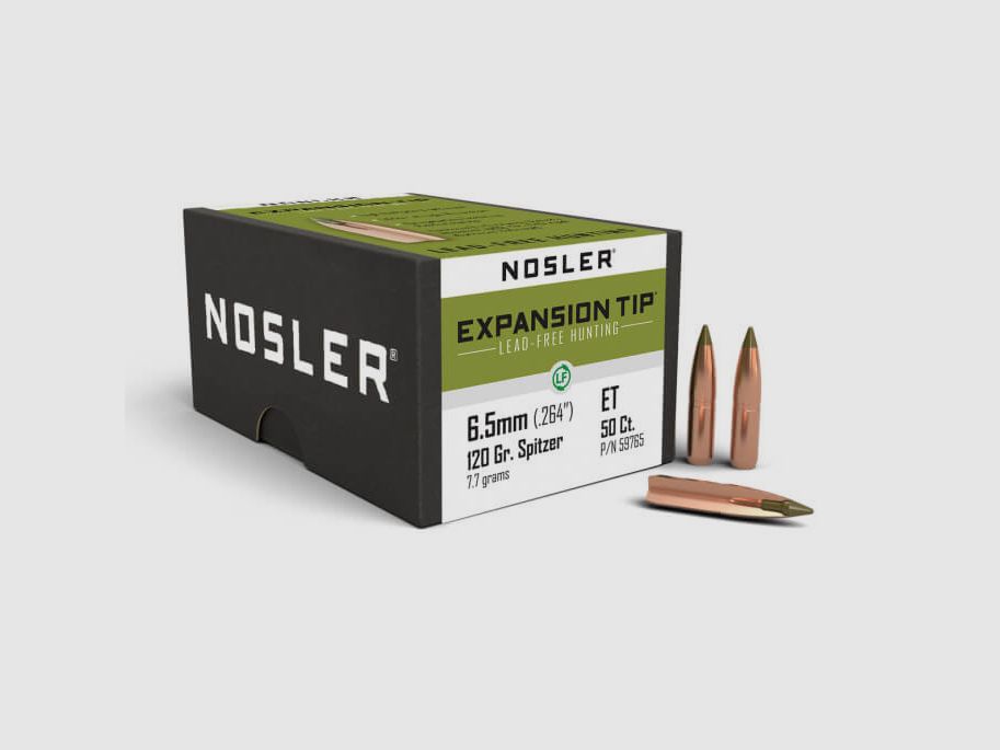 NOSLER E-TIP BLEIFREIE JAGDGESCHOSSE - 6,5mm - 120gr.