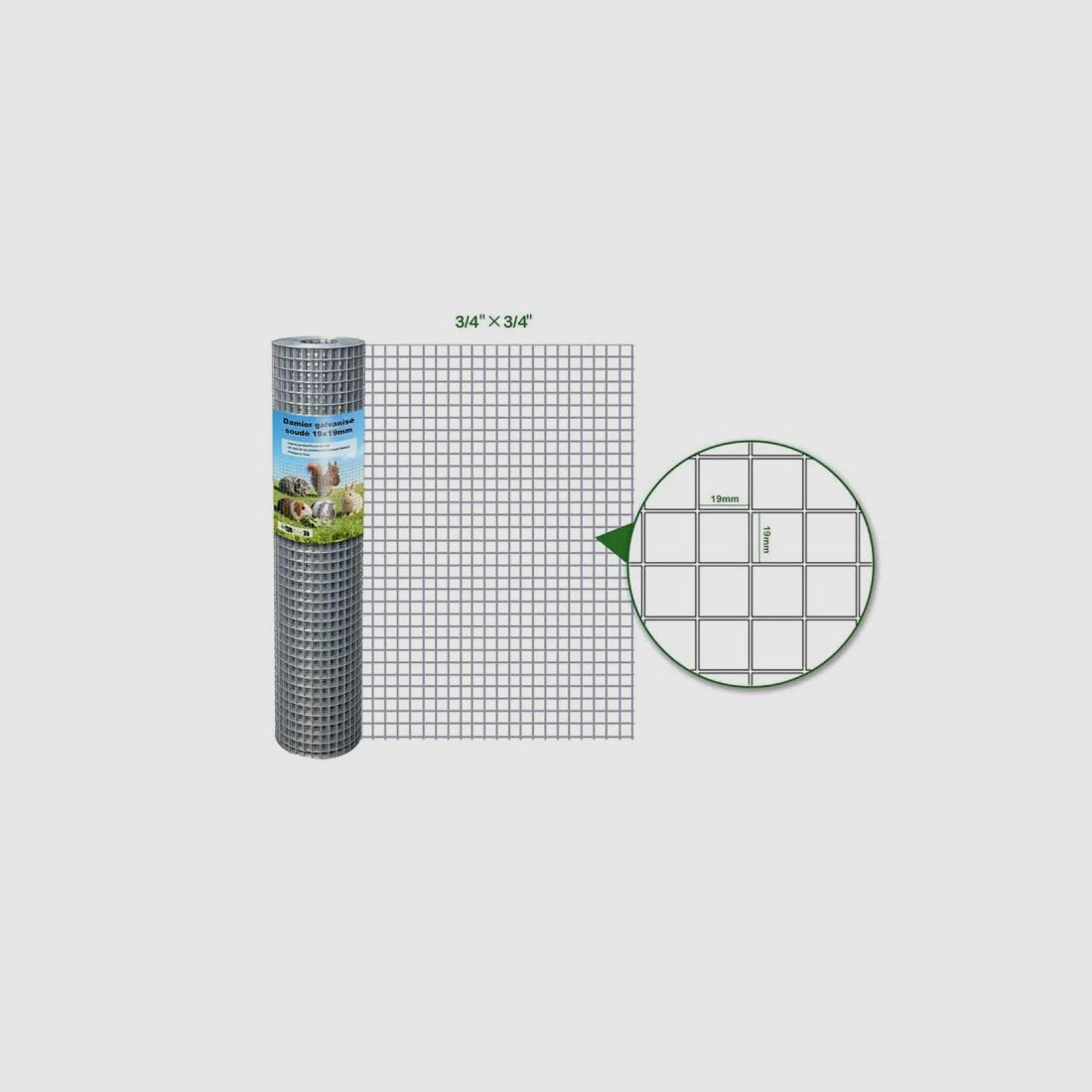 Damier 19x19 fil 1.45 0.5x25m – Grillage damier, image 1 sur 3