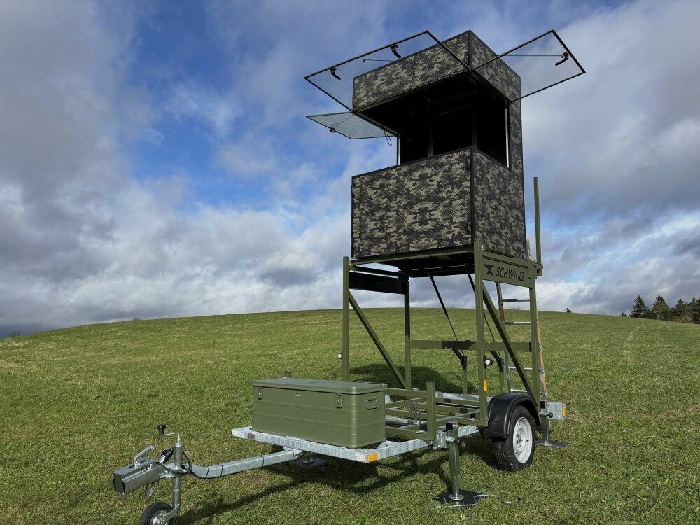 Schwarz Mobile Jagdkanzel in camo