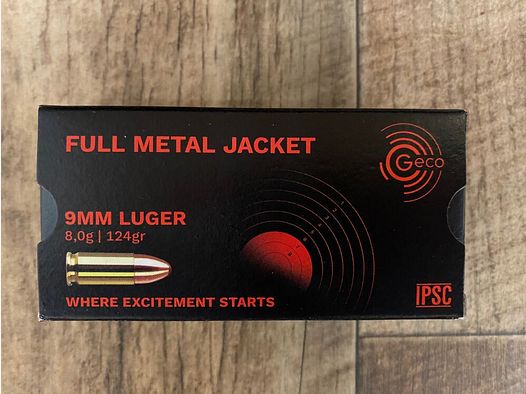 1000 strzałów Geco 9mm Luger 9x19 124g. FMJ 9mm Luger