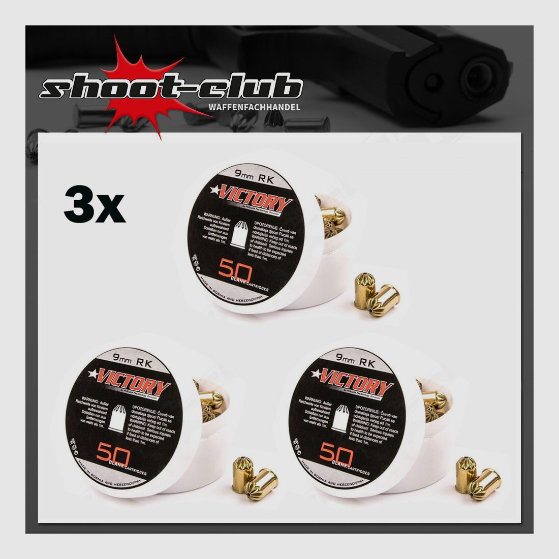 Victory Victory blank cartridges for revolvers 9mm R.K. 150 rounds