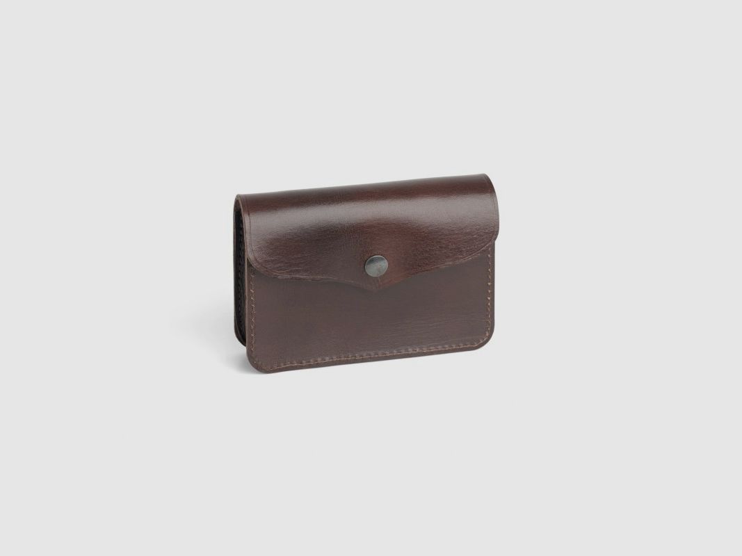 Pochette à cartouches en cuir de vache Bordeaux