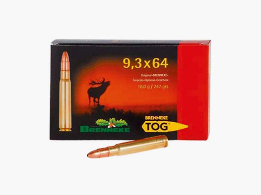 Brenneke 9.3x64 247GR TOG 20 cartridges