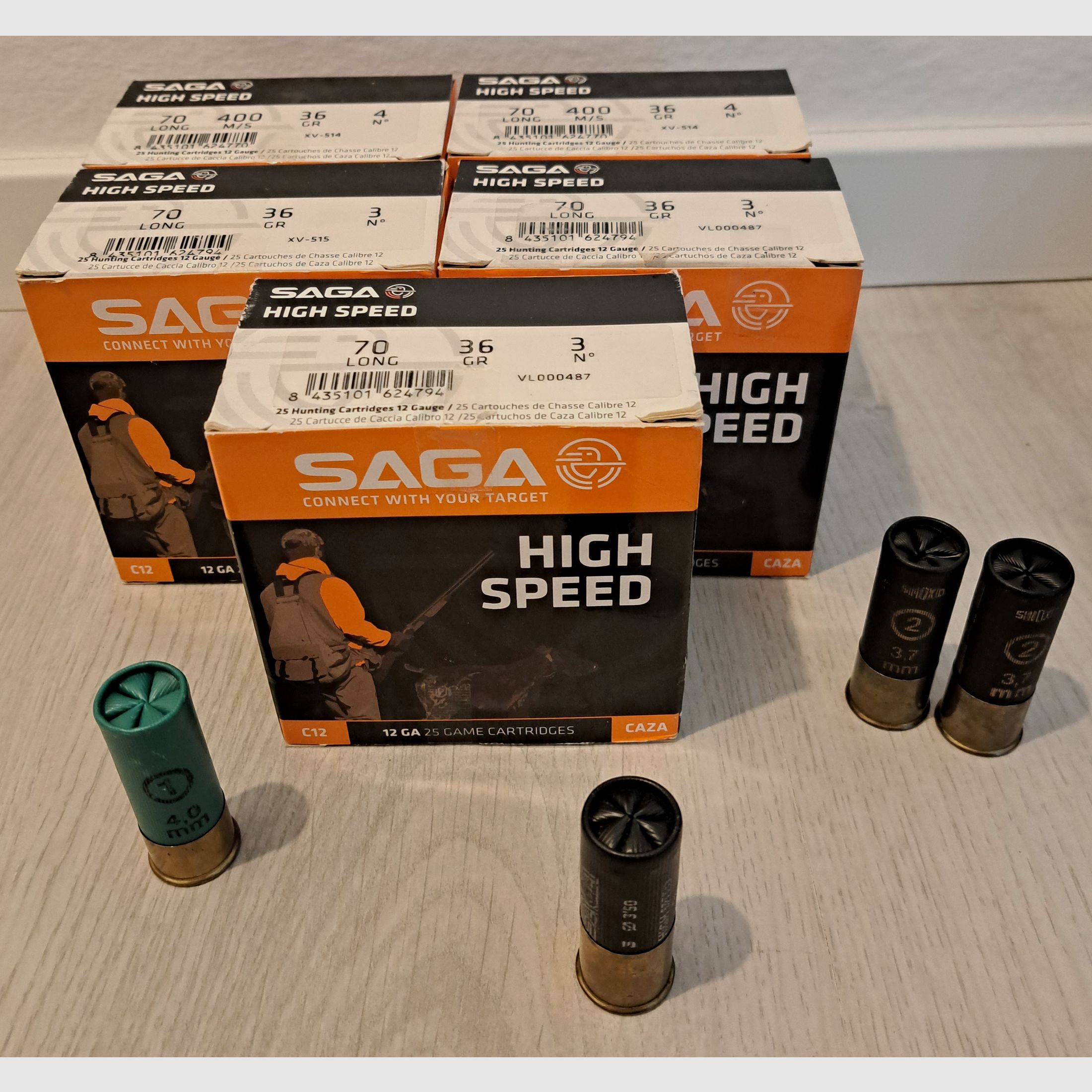 450 shots Various hunting shotgun and rifle ammunition caliber 12/70 lot