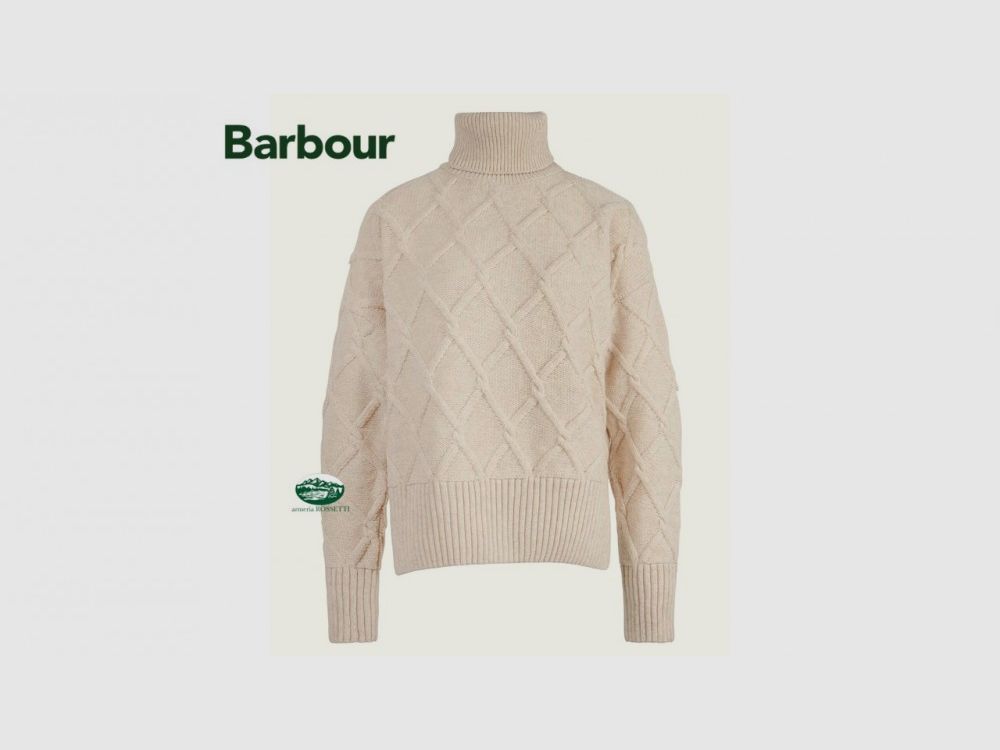 BARBOUR LAVERNE coltrui met kabelpatroon beige dames