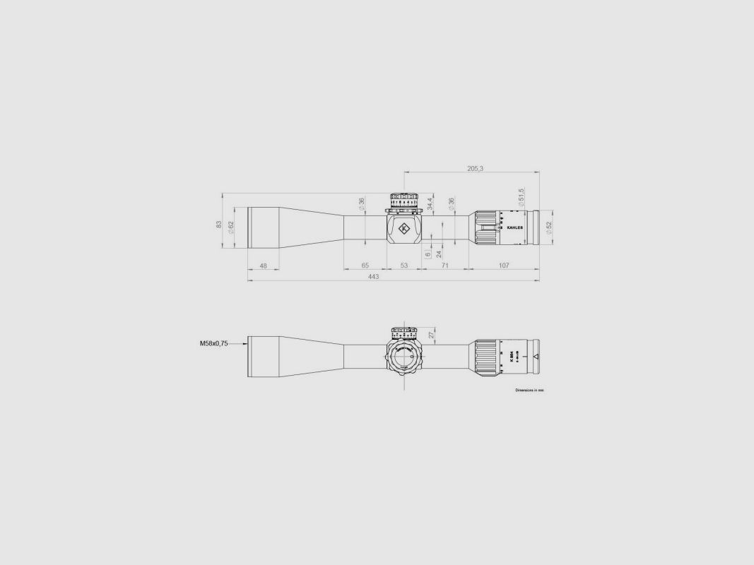 Zielfernrohr KAHLES K864 8-64x56 CCW Moak+W-Right, Bild 6 von 8