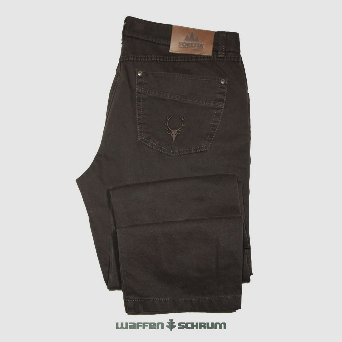 Foresta jeans five-pocket with brown stitching