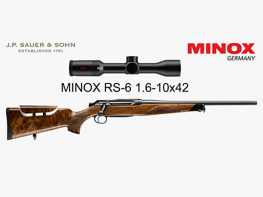 J.P. Sauer & Sohn Sauer 505 Ergo Lux Rifle Repetidor HQ3 Paquete de Equipamiento Elegance + VSR | 8.5x55 Blaser | MINOX RS-4 3-12x56