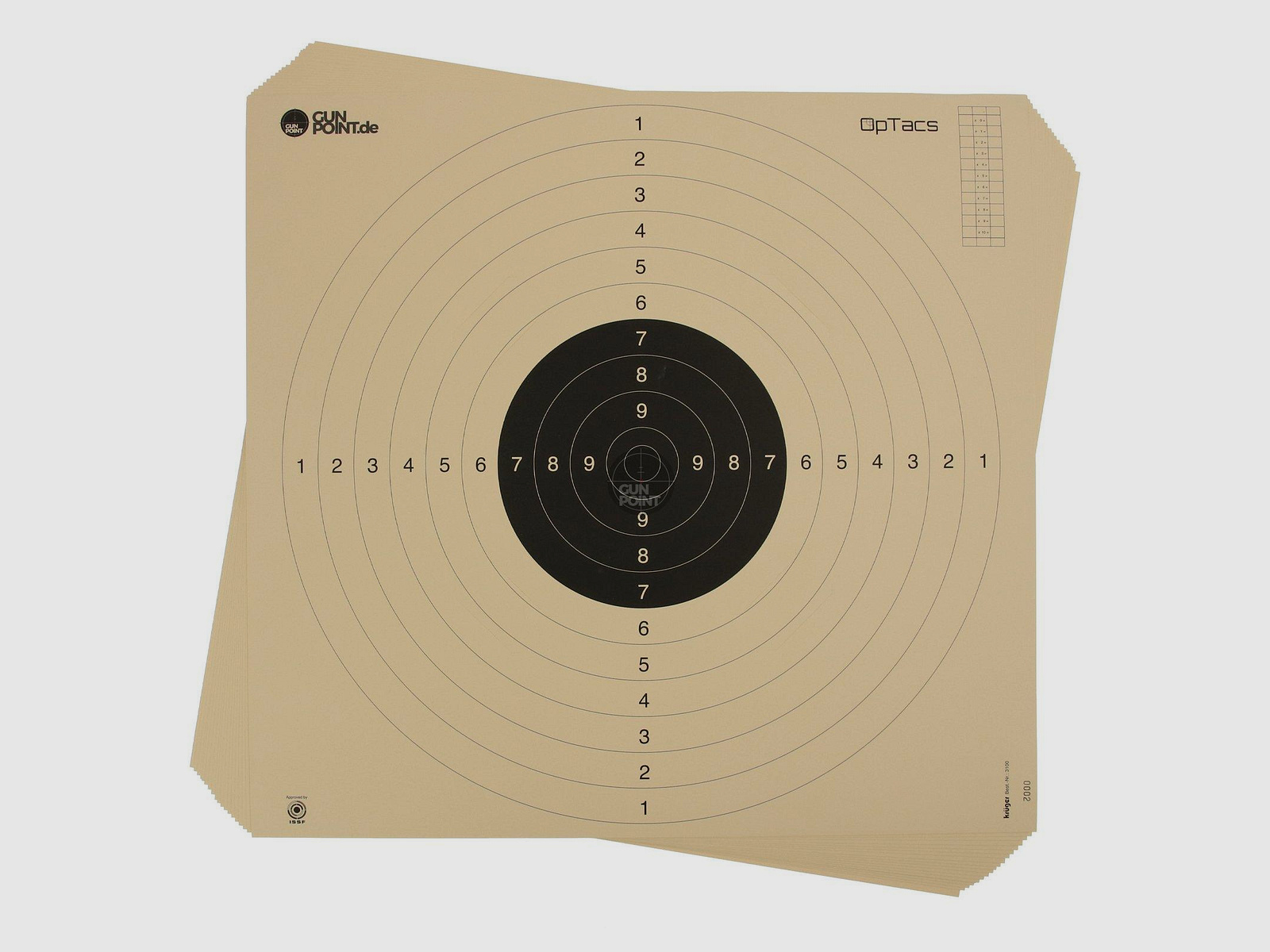 20-pack - Pistool-/kleinkaliberdoel 55 x 52 cm met insteekgleuf