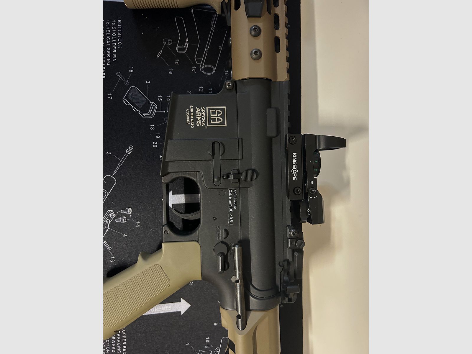 Specna Arms C12 Core Half Tan 0,5J Airsoft als nieuw!!