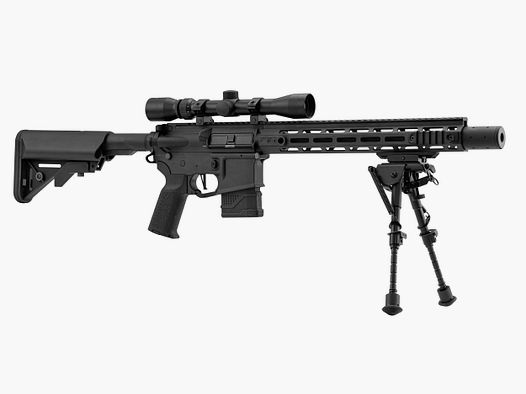 Replik Lancer Tactical LT-32 DMR Schwarz Komplettpaket