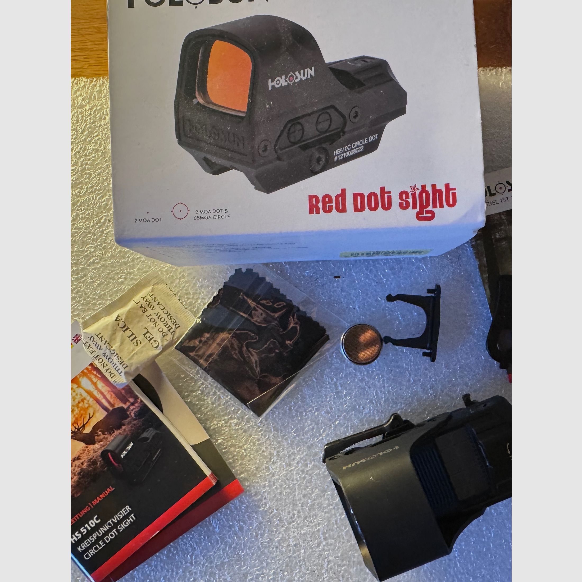 Holosun HS510C Red Dot – Originalverpackung & Zubehör