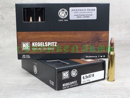 RWS	 Kegelspitz 6,5x57R 127gr. 8,2g 20 Stück Staffelpreise