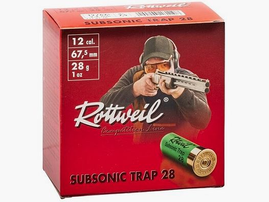 Rottweil shotgun ammunition, Subsonic Trap 28 Rottweil 12/67.5 28g 2.4mm No.7.5
