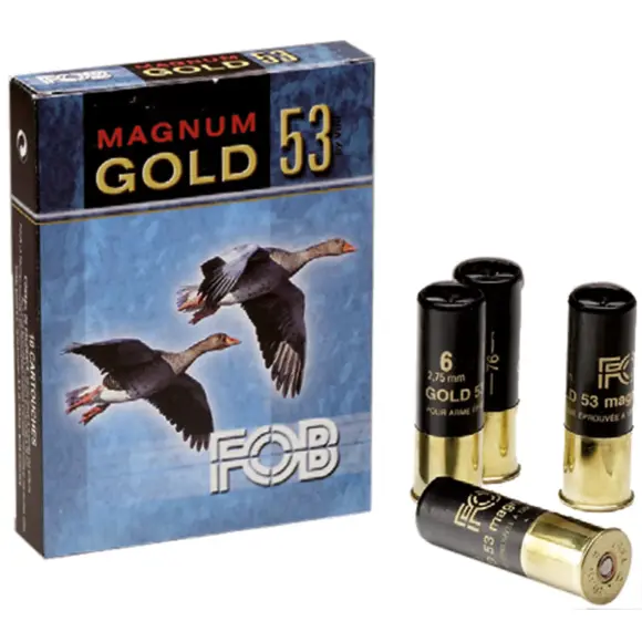 Jagdbüchsenpatrone Fob Gold 53 Magnum Kaliber 12/76, Bild 1 von 4