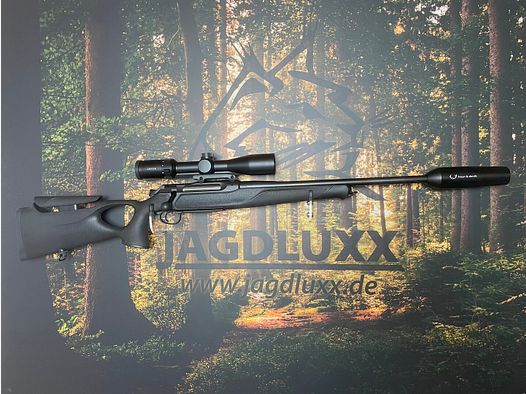 Sauer 505 Synchro XT w kompletnym zestawie z lunetą Leica i tłumikiem dźwięku