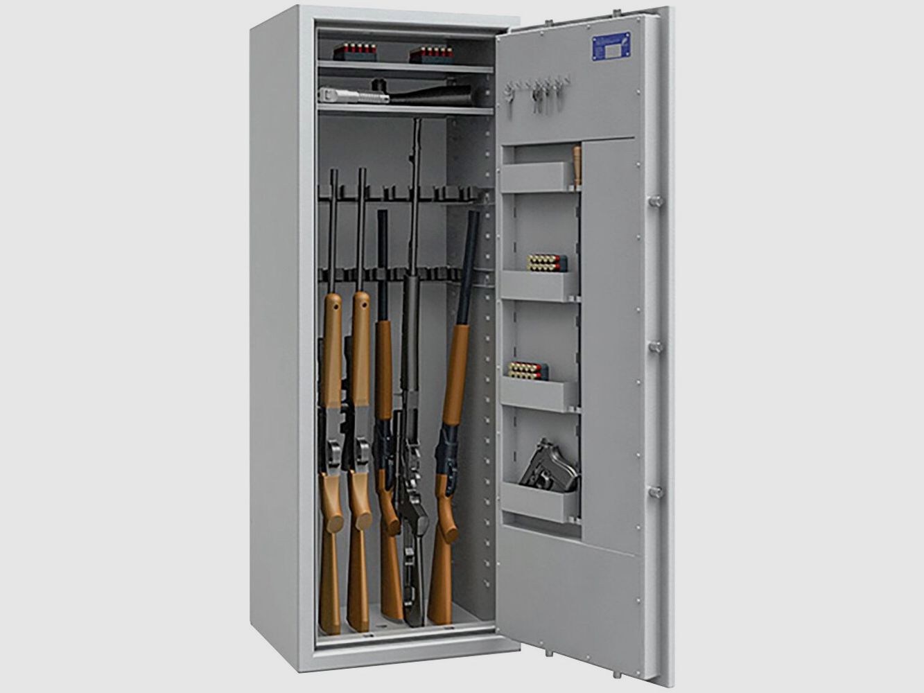 ISS Stahlschrank St. Gallen WF MAX Klasse 1 – für 16 Langwaffen (Hellgrau, mit Doppelbartschloss), Bild 3 von 3