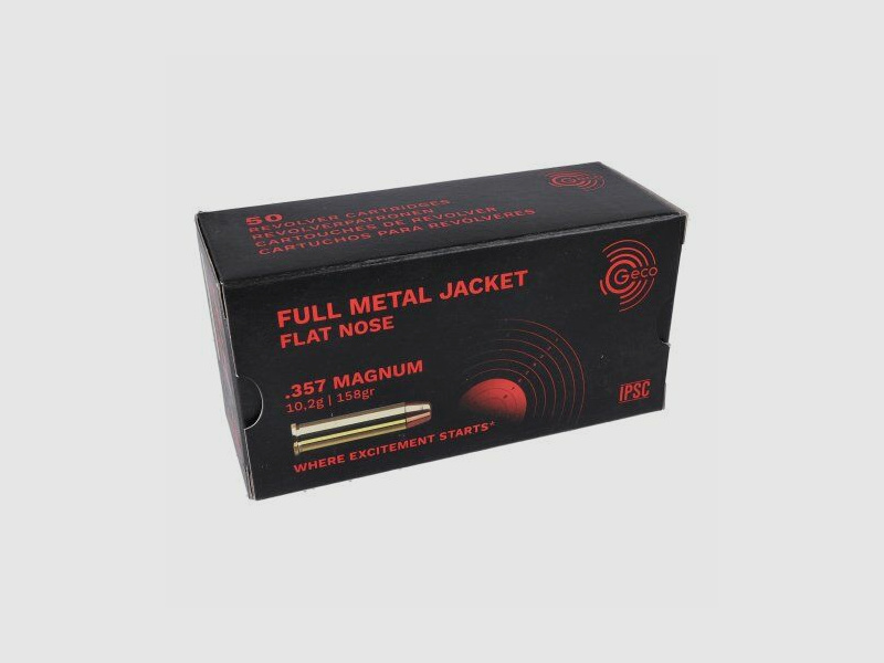 GECO Full Metal Jacket Flat Nose 158gr .357Magnum