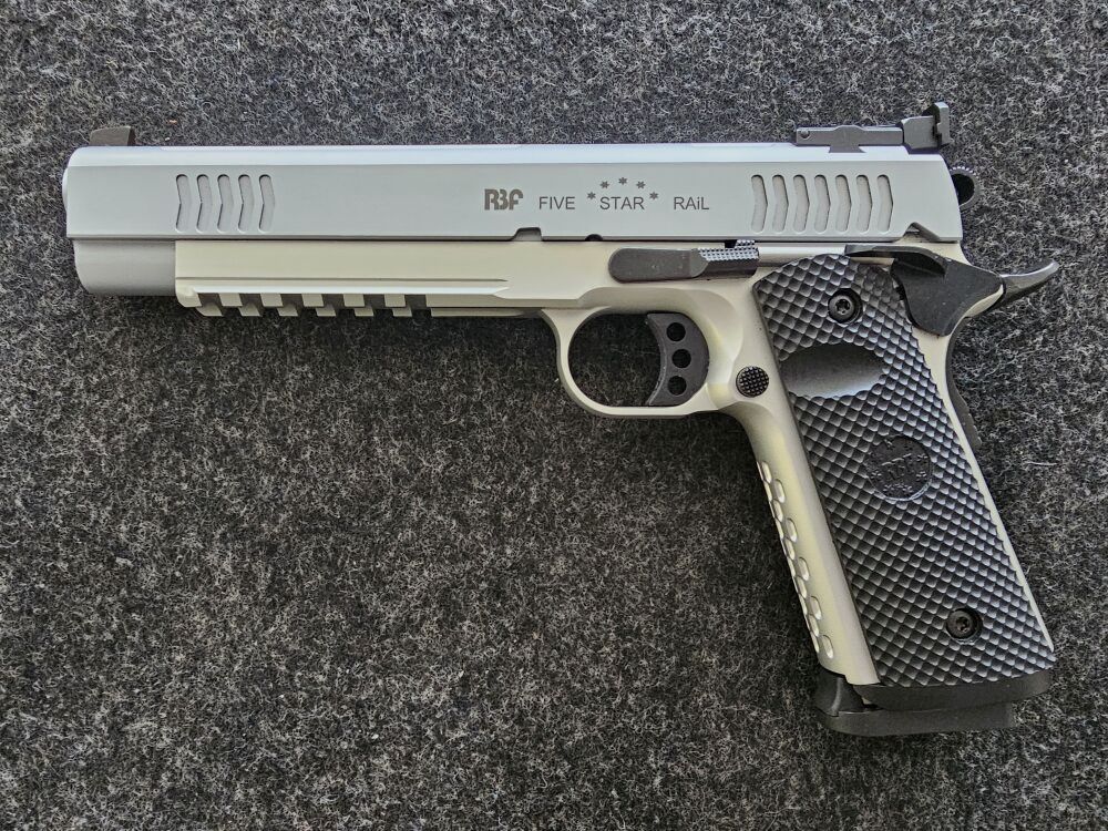 RBF 1911er-Manufaktur Ltd. FIVE STAR RAIL >Aircraft Alloy<, 6"-Longslide
