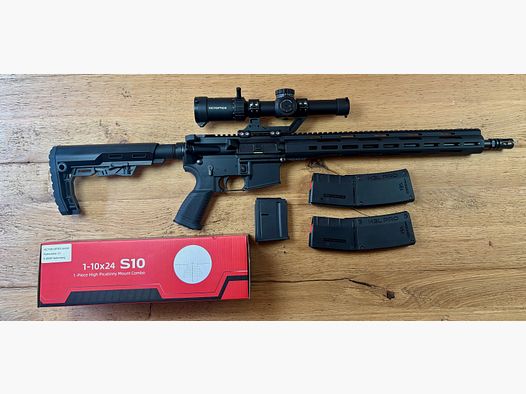 Messerschitt AR15 .223Rem con canna da 16,75“ inclusa ottica 1-10x24 - come nuovo
