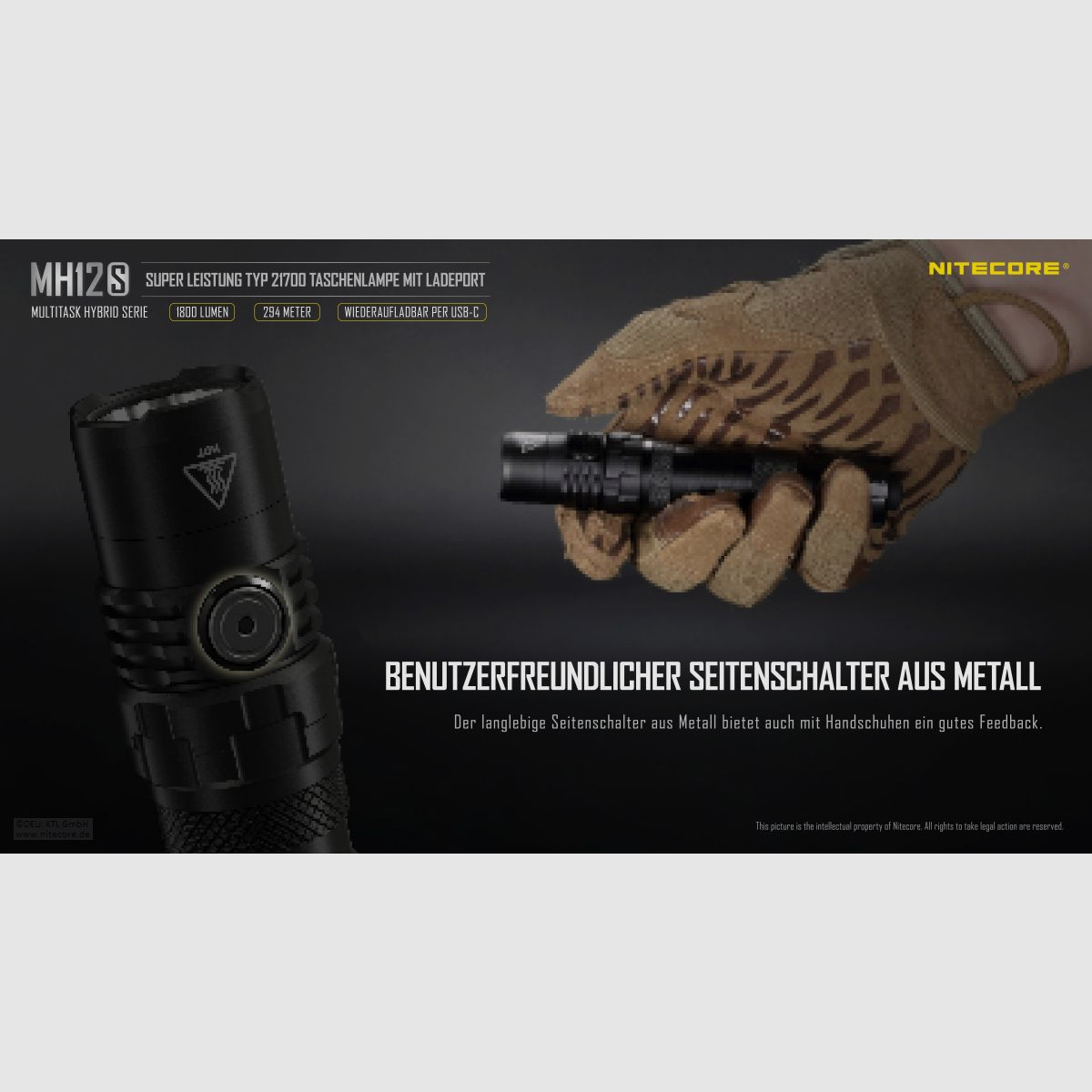 Nitecore MH12S Taschenlampe 1800 Lumen