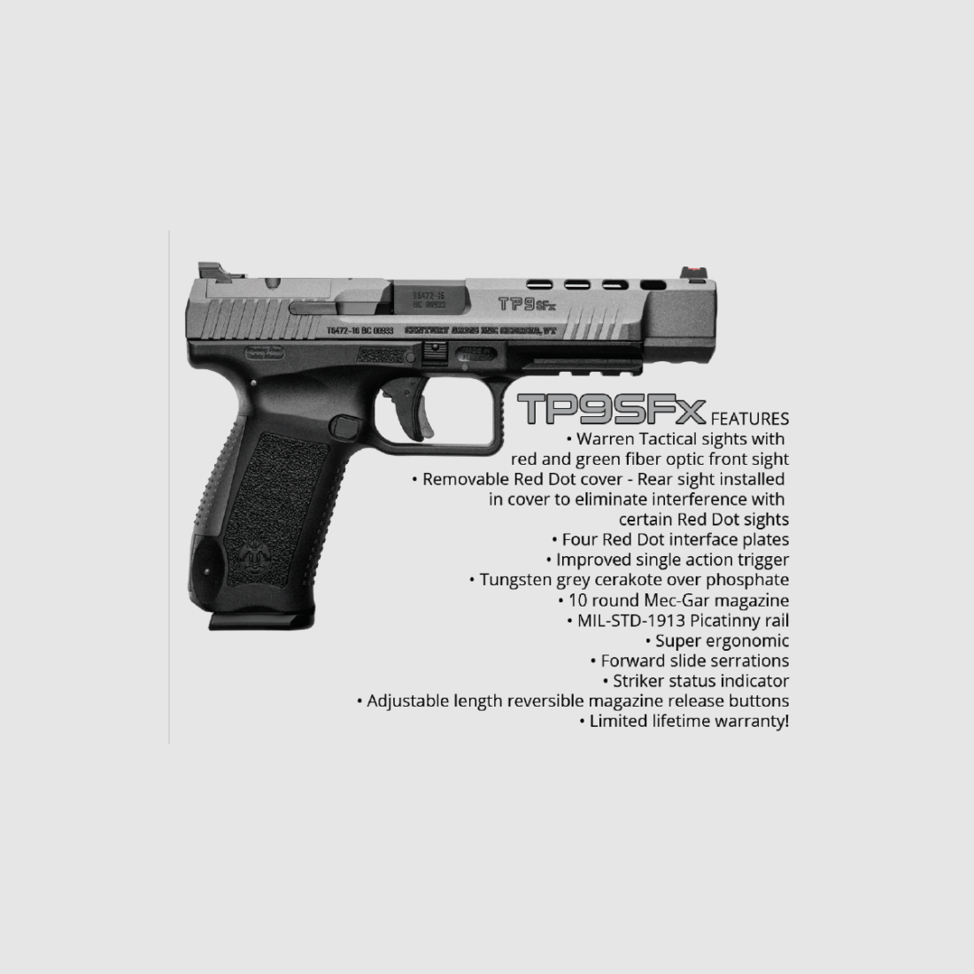 Canik mod. TP9 SFX Tungsten Cal. 9×21 IMI, image 1 sur 2