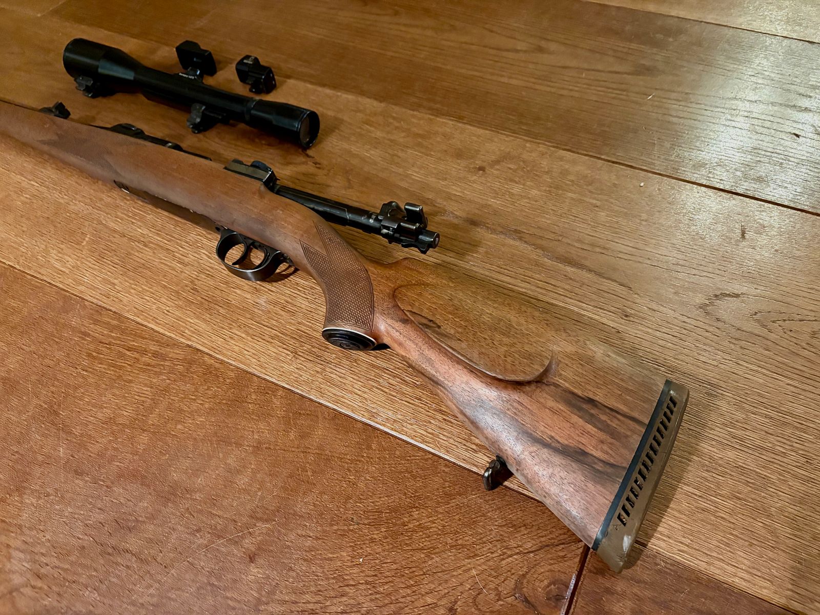 Mauser 98 caliber 7x64 with S&B 6x42 scope and Doctor red dot sight