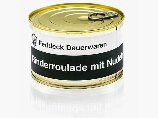 Feddeck Dauerwaren Fertiggericht Dose Rinderroulade mit Nudeln 400g