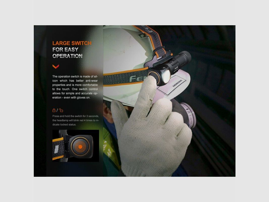 Fenix HM61R V2.0 1600 Lumen lampada frontale / luce multifunzionale / luce da caccia