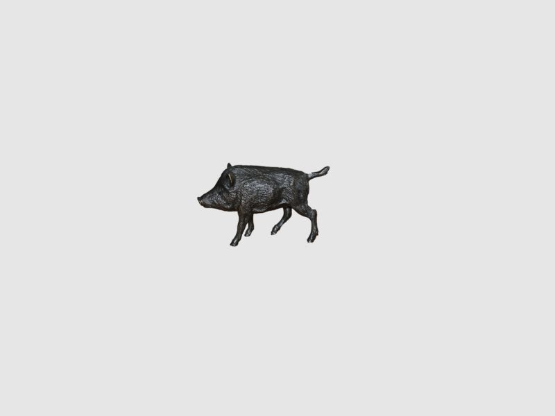Lovergreen kleine Bronzestatue Motiv getriebenes Wildschwein trabend