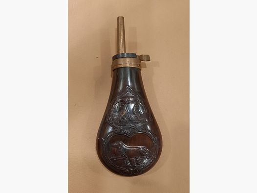 Pulverflasche Jagdmotiv leer
