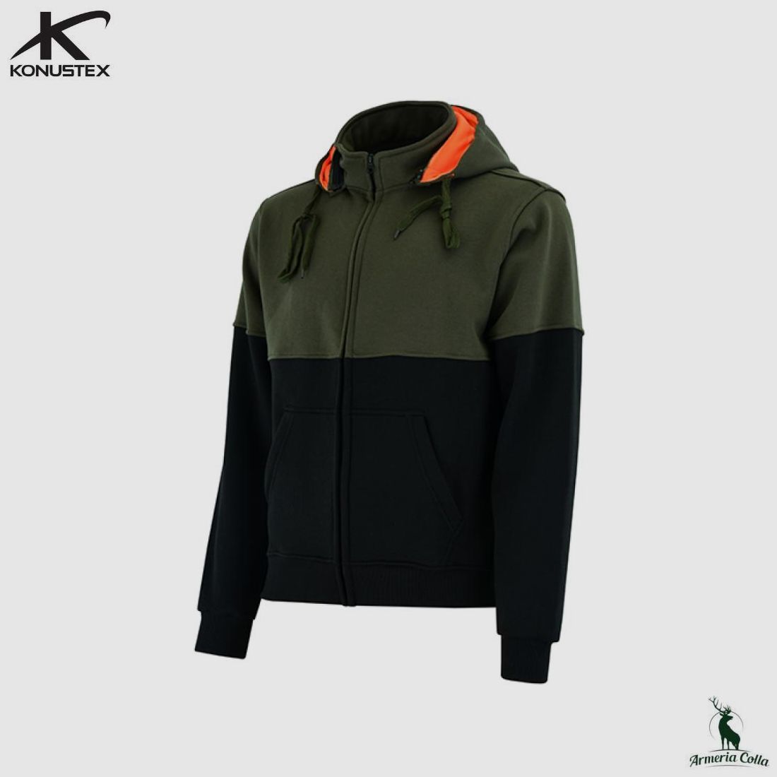 Konustex Pullover mod. Lyseo Bicolor col. Grün/Schwarz