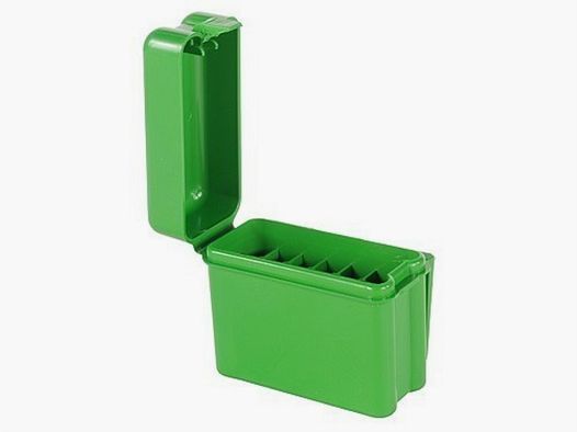 MTM scatola per cartucce RS-20-10 verde con coperchio a ribalta per 20 cartucce .17 e altre.