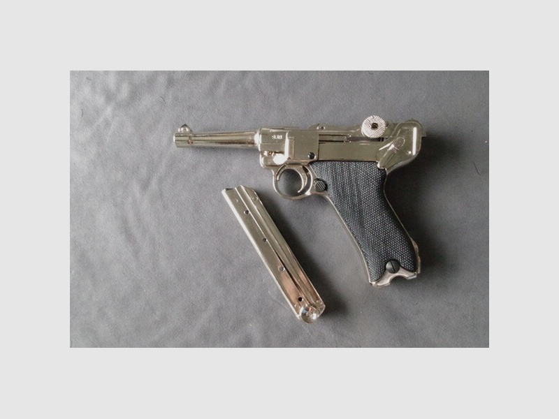 SALE Deutsche Luger P 08 Parabellum u.a der Wehrmacht , Replika Denix Silbern