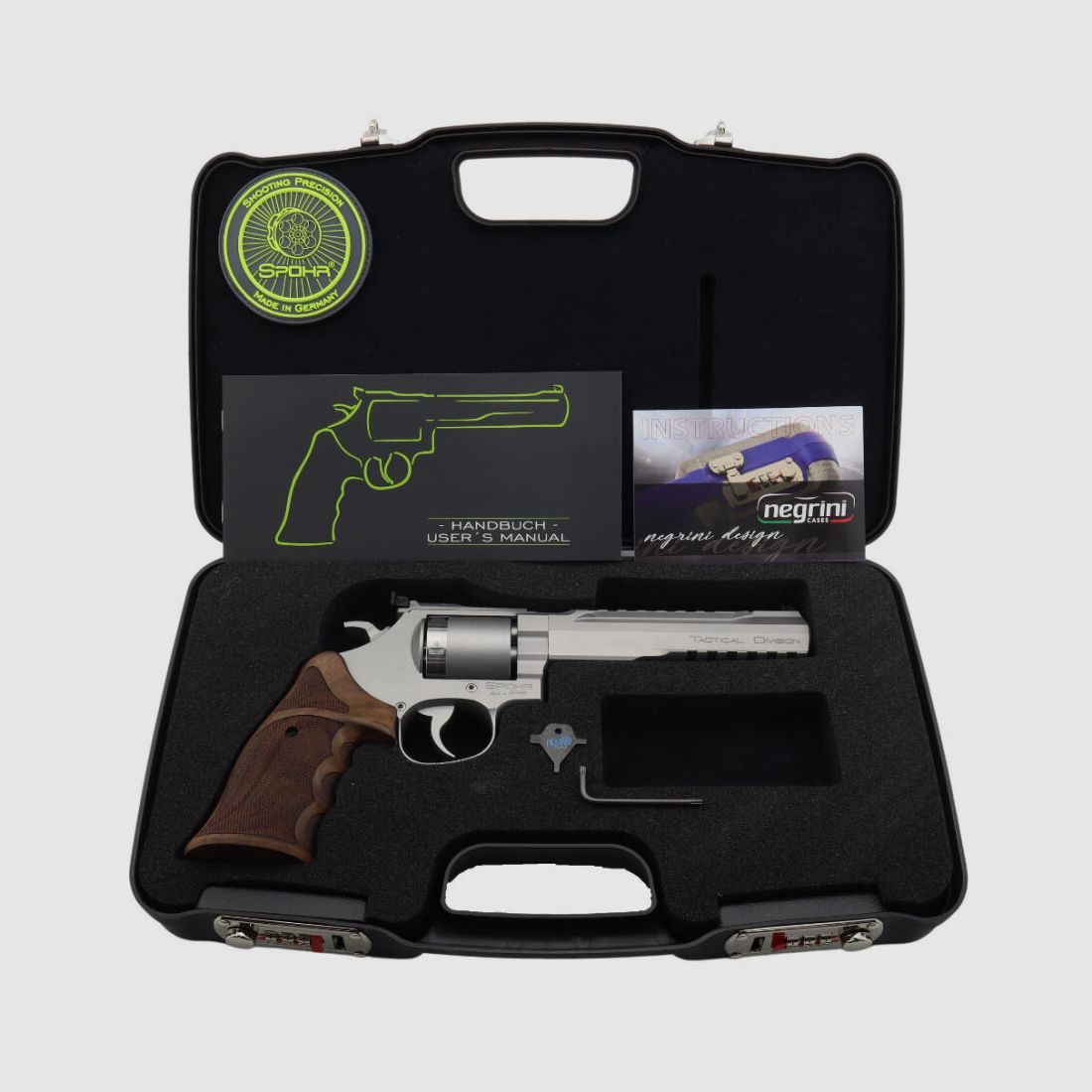 Revolver SPOHR Tactical Division en acier inoxydable de 6 pouces fabriqué en Allemagne 6"