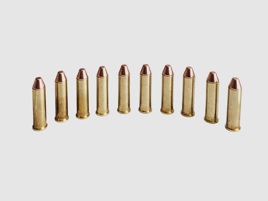 Dekopatronen Revolverpatronen .357 Magnum, Vollmantel Kegelstumpf, blinde Originalpatronen, 10 StĂĽck (P18)