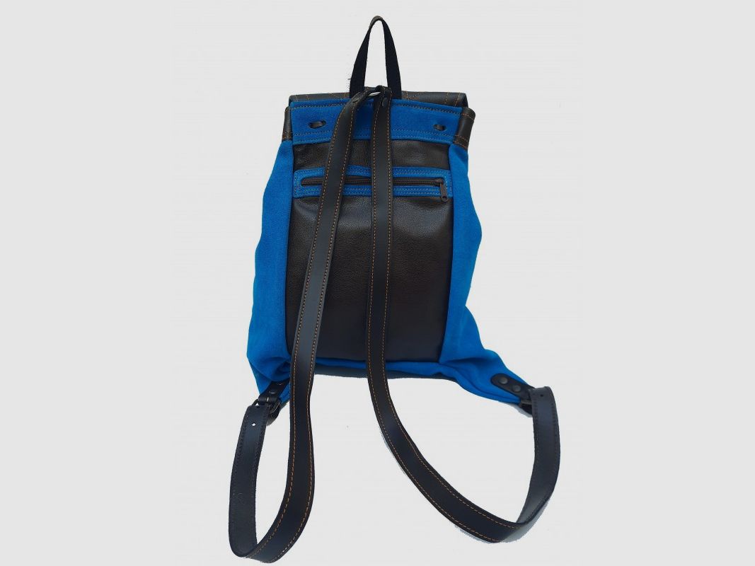 Leder-Rucksack Blau, Bild 5 von 6