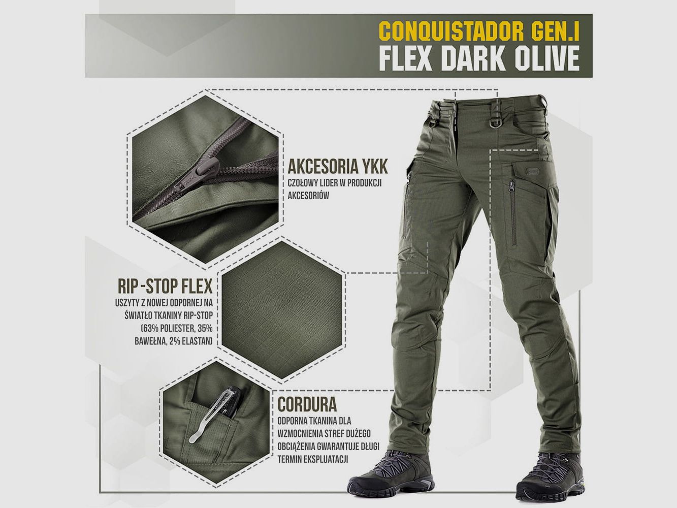 M-TAC Conquistador Gen.I Flex Hose – Army Olive, Bild 12 von 15