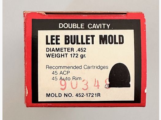 Lee Bullet Mold .452 172gr 452-172 1R #90349