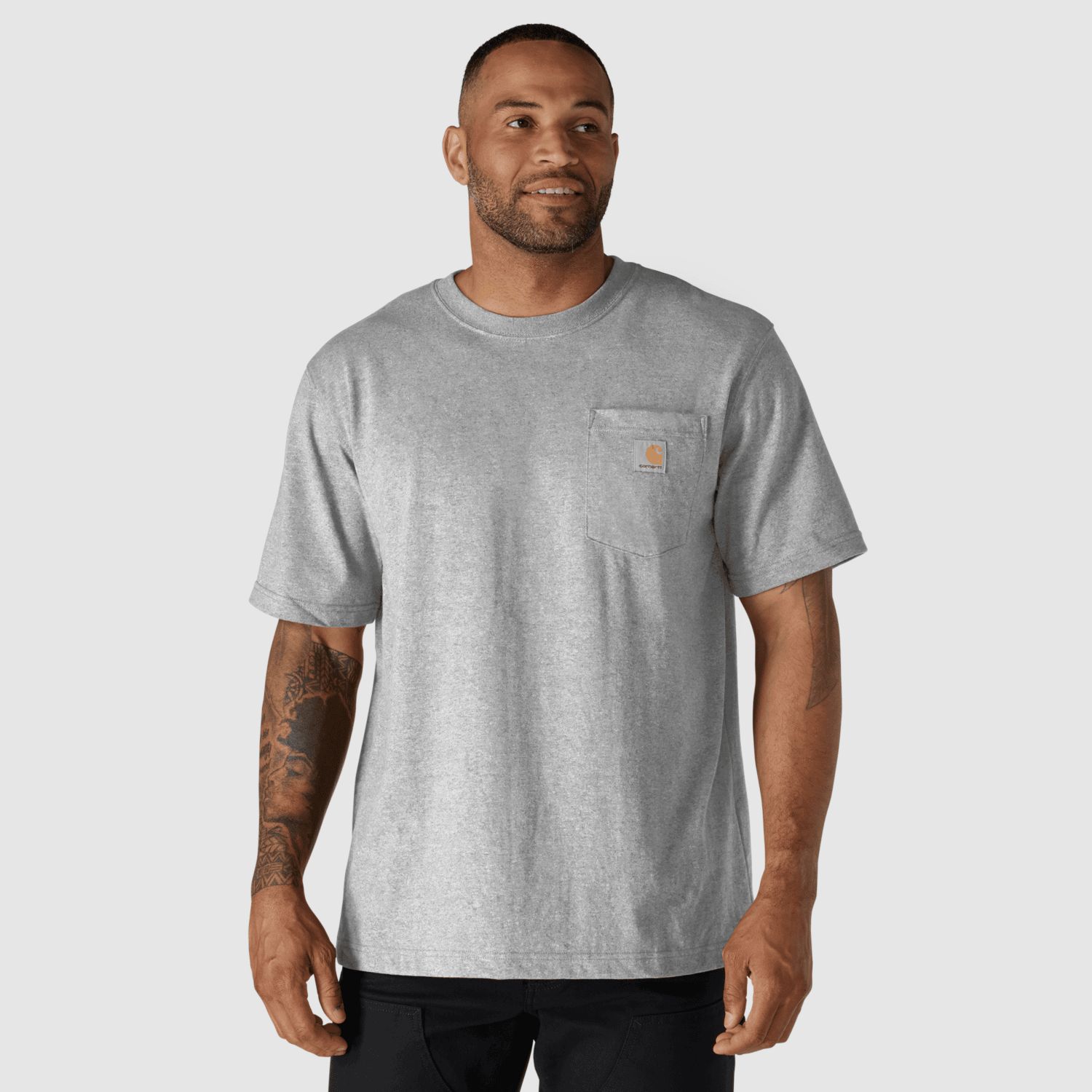 Carhartt Dearborn Relaxed Pocket T-Shirt Uomo Grigio Melange 2XL
