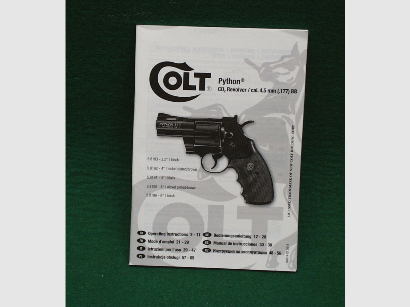 Rewolwer CO2 Umarex Colt Python .357 Magnum CTG.