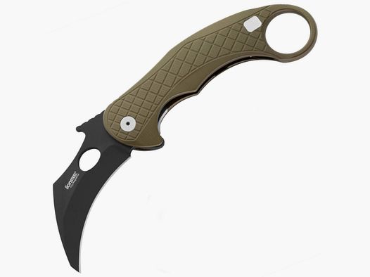 Nóż składany LionSteel L.E.One Karambit Green Aluminium, Chemical Black MagnaCut by Emerson Design (LE1 A GB)