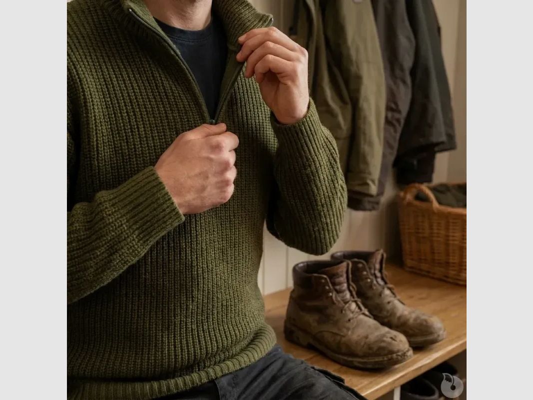 Pull Troyer Olive à Col Camionneur - Brandit® Homme, image 6 sur 13