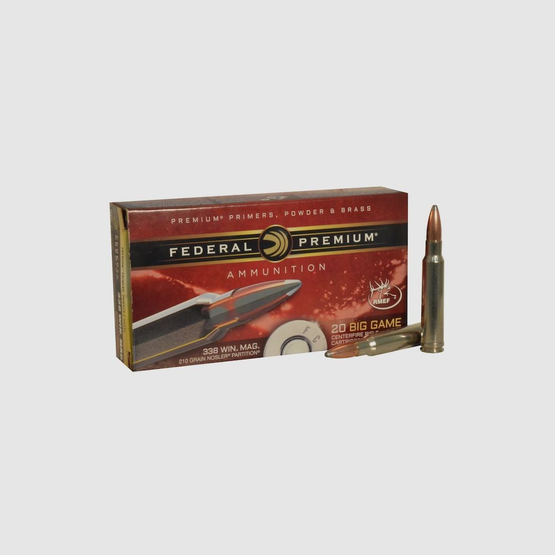 Federal Premium Nosler Partition .338 Win. Mag. 210GR 20 Patronen