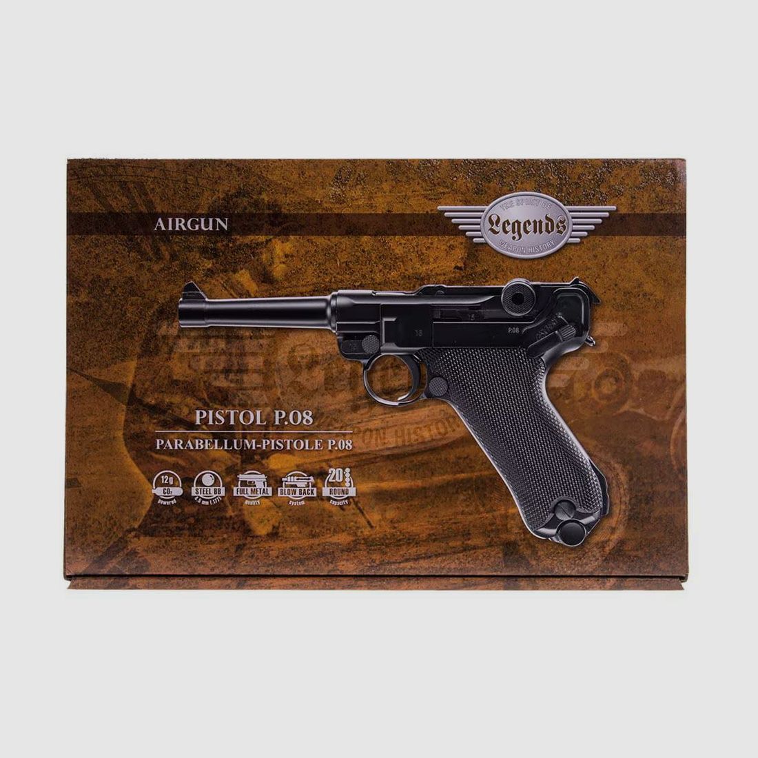 Luftpistole P08 Parabellum Blow-Back 4,5 mm, Bild 10 von 10