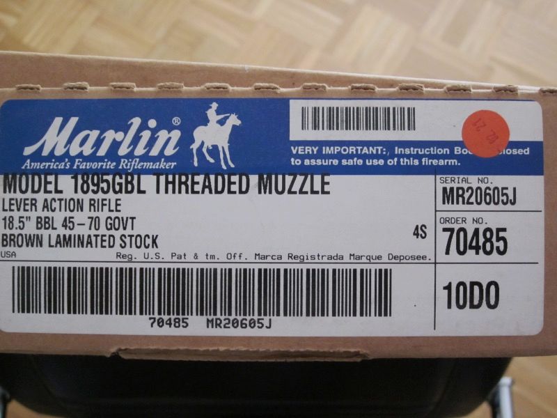 MARLIN 1985 GBL 45-70 Gov. 